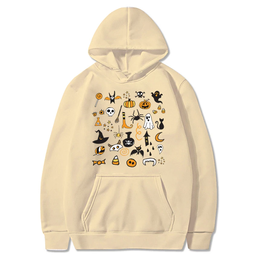 

Halloween Doodles Sweatshirts Fashion Halloween Doodles Hoodie Pullover Sweatshirt Plus Size Hoodies Harajuku Women Clothes 2021