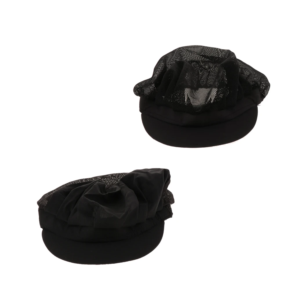 2 черный полный & Половина сетки шеф повара Топ Череп Кепка Ресторан питание шляпа