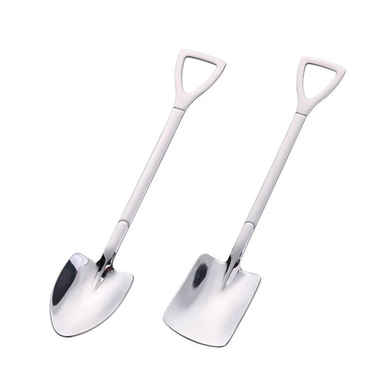 

2020 New 304 Stainless Steel Shovel Spoon Set, Household Dessert Spoon, Fruit Spoon, Children's Spoon, Creative Spoon.