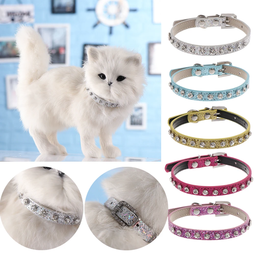 

New Personalized Small Dogs Chihuahua Collar Custom Necklace Bling Rhinestone Puppy Dog Collars Free Name Charms Pet Accessories