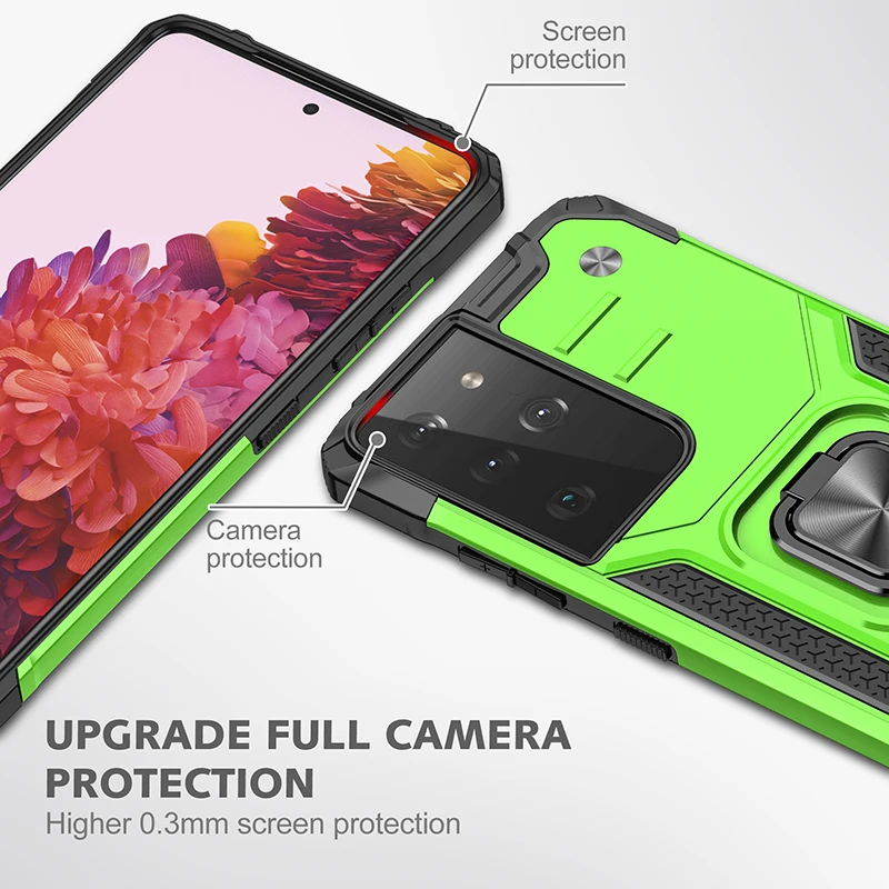 

Kickstand Anti-knock Hard Fitted Case for Samsung Galaxy S20 FE S21 Ultra A21S A12 A32 5G A81 A91 A51 A71 M31 M21 Phone Bag