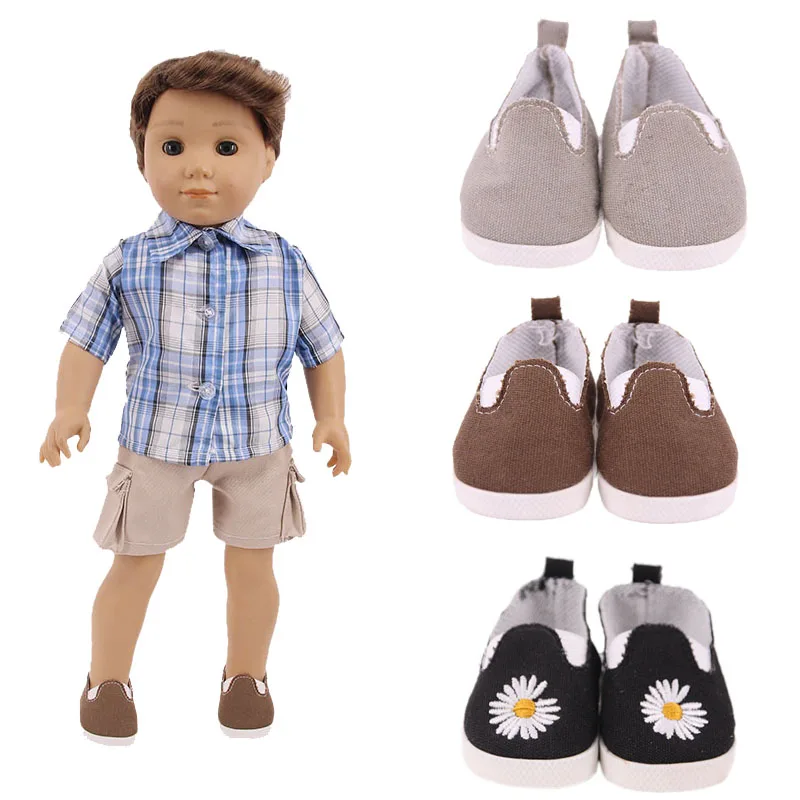 Новые Популярные Кукольные туфли с цветочным узором для 18 дюймов американские и