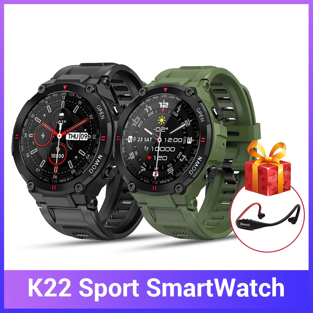 Новинка 2022 мужские Смарт-часы K22 спортивные фитнес-часы с Bluetooth фитнес-трекер для