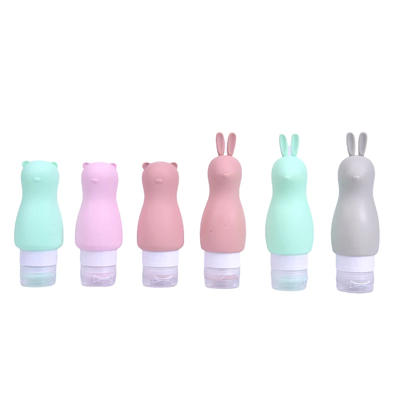 

90ML Silicone Refillable Bottles Traveler Packing Lotion Points Shampoo Container Press Bottles Cute Travel Press Bottles