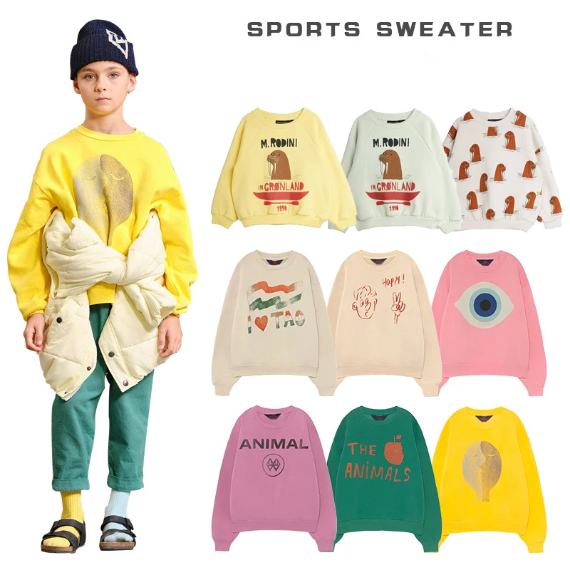 

Kids Boys Girls Long Sleeve Sweatshirts Autumn Winter Cute Cartoon Walrus Tops Children Clothes