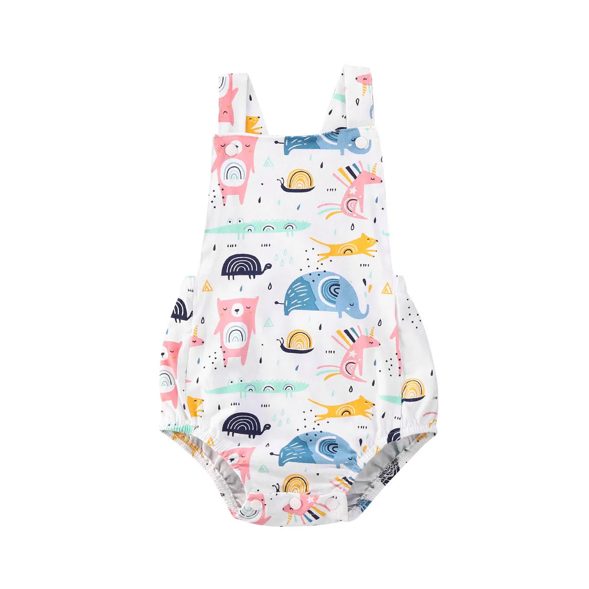 

Fashion Baby Boys Girls Cotton Animal Printing Sleeveless Backless Romper Jumpsuit Summer Casual Clothes