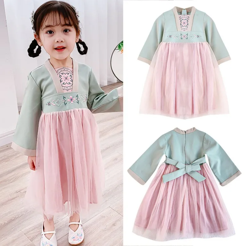 Детская одежда для маленьких девочек в китайском стиле Стиль платье на весну