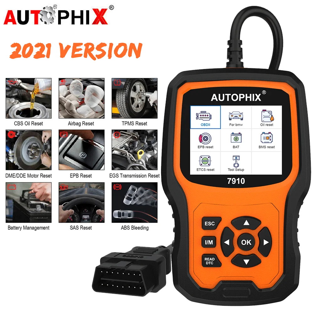 Диагностический инструмент Autophix 7910 OBD2 для BMW TPMS Сброс аккумулятора масляной