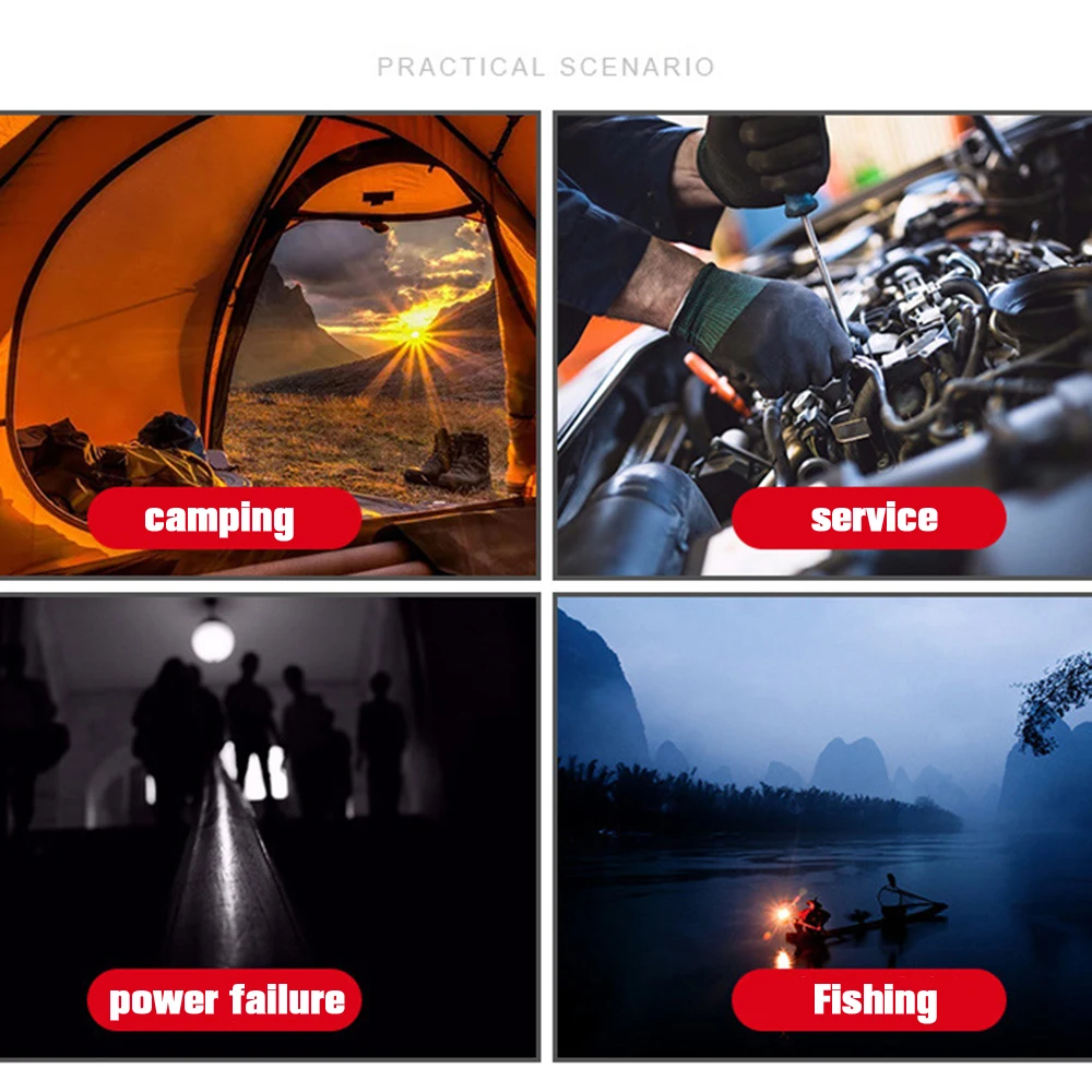 

Portable LED Emergency Flashlight 80LEDs 40W Safety Work Light Hanging Magnetic Car Inspection Repair Handleld Work Lamp