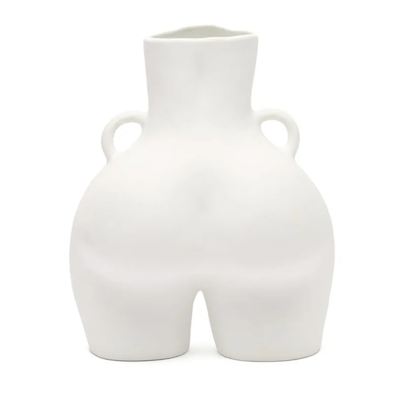 

WU CHEN LONG White Body Art Vase Girl Flower Pot Desktop Vase Home Decor New Home Gift A2176
