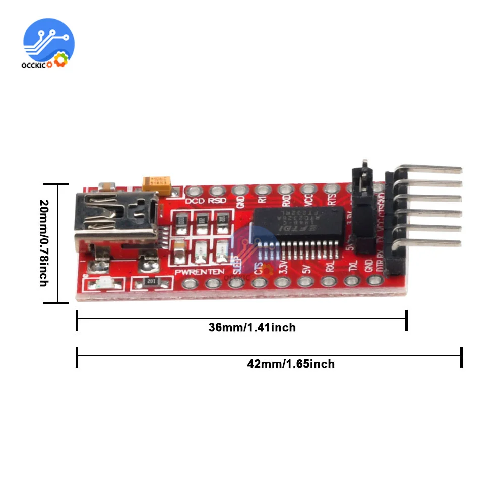 1 шт. FT232RL FT232 FTDI USB к TTL 3 В 5 модуль последовательного адаптера кабель для