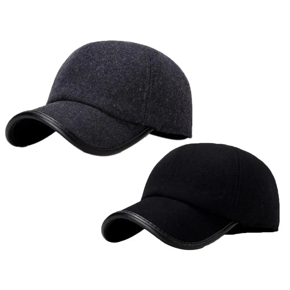 Мужские спортивные бейсболки для бега осенне зимние шерстяные уличные теплые