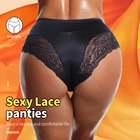 Трусы женские кружевные однотонные, Бесшовные дышащие, с низкой посадкой