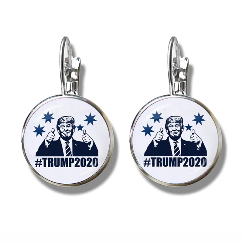 Keep America Great 2020 USA Trump коллекция стекло кабошон серебро серьги ювелирные изделия для