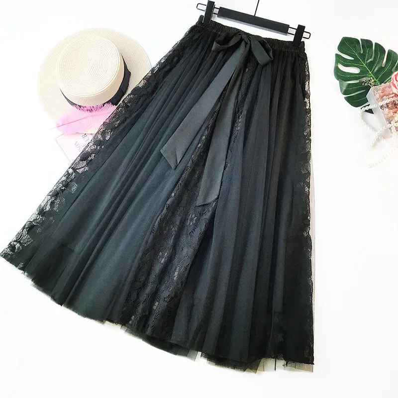Фото Fashion Tutu Tulle Skirt Women Long Maxi Korean Cute Bow High Waist Pleated Female School Sun Spodnica Женская одежда Fashion Tutu Tulle Skirt Women Long Maxi Korean Cute Bow High Waist Pleated Female School Sun Spodnica Женская одежда