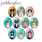 Новые милые кошки для домашних животных безопасный сиамская кошка 10 шт, смешанные цвета, 13x1 8 мм18x2 5 мм30x40 мм Овальный фото кабошоны разрисованные изделия из стекла с плоской задней частью, украшения своими руками