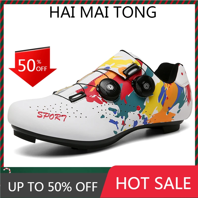 

Road Graffiti Cycling Shoes Men Outdoor Sports Self-locking Nonslip Bike Sneakers Bicycling Racing Cleats Women Bicycle Shoes