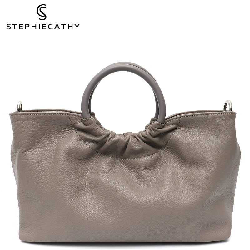 

SC большая емкость повседневная кожаная сумки-шопперы для женщин 2021 брендовая дизайнерская Наплечная Сумка, Женские однотонные дорожные де...