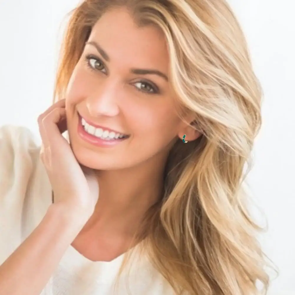 

Top Quality Women Fashion Small Hoop Earrings Elegant Lightweight Gold Plated Colorful Earring For Girls Wedding Jewelry