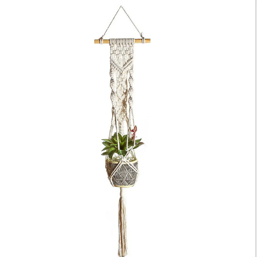 

Macrame Garden Plant Hanger Hanging Planter Basket Rope Flower Pot Holder Decor