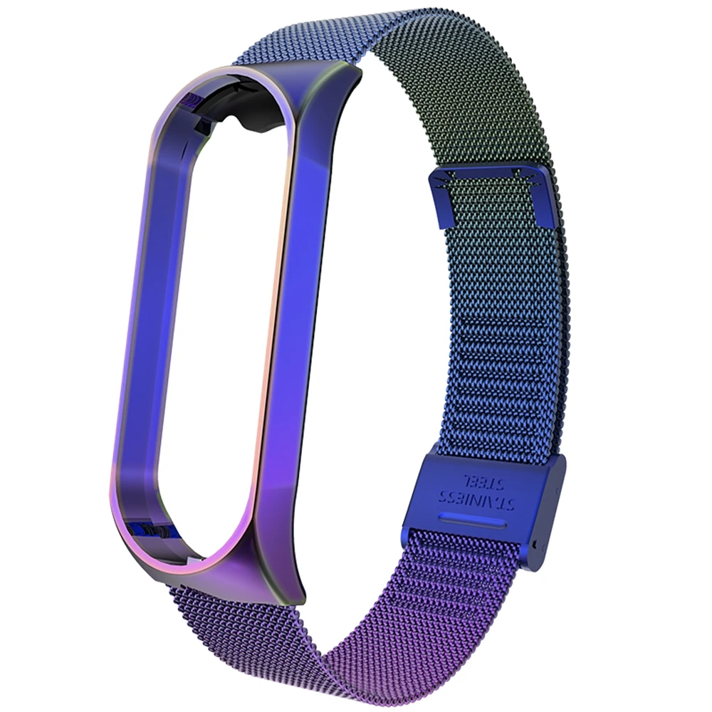 Металлический браслет из нержавеющей стали mi Band 4 Модный Цветной ремешок из углеродного волокна для mi Band 4 3 Xiaomi mi Band 4 сменный Браслет