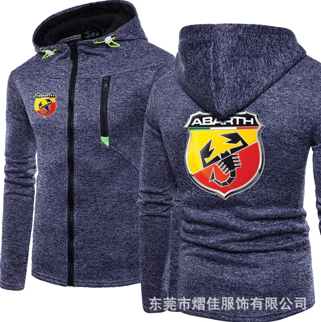 

2020 Fashion Men Winter Autumn Mens Motorcycle ABARTH Hoodies Cotton Casual Zip Male Hooded Coats