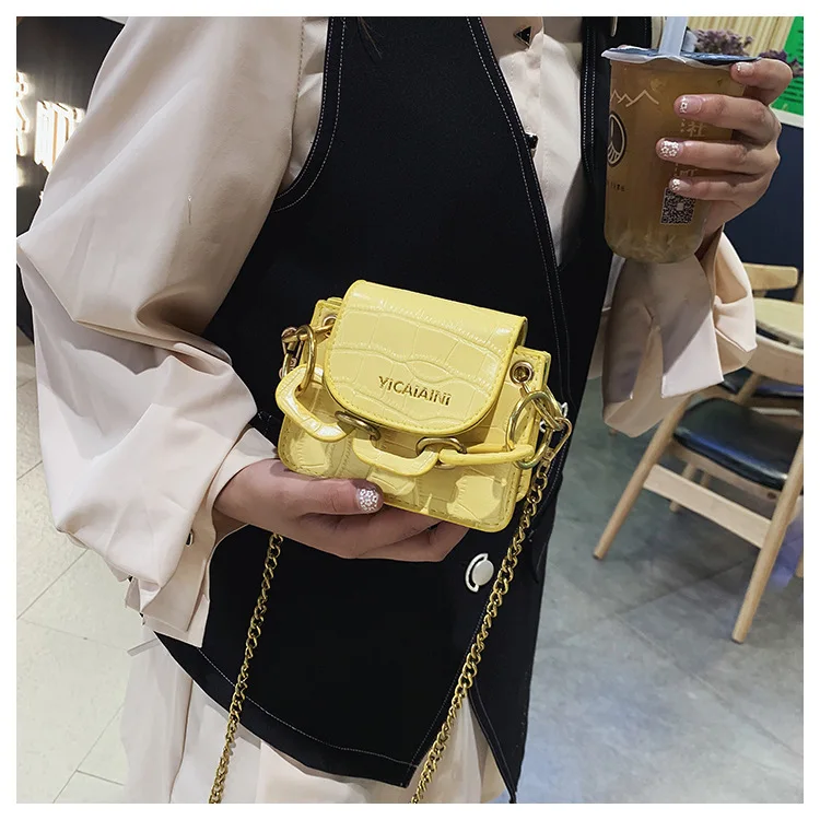 

Stones Pattern PU Leather Crossbody Bag Women Chain Shoulder Messenger Bag Mini Purse Best Sale-WT