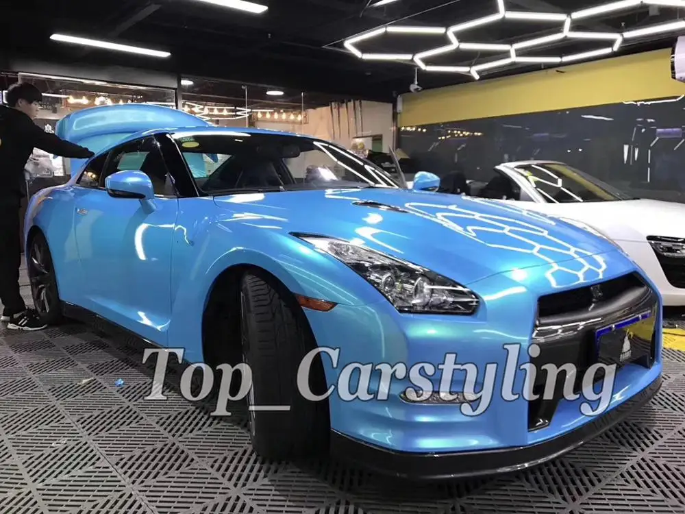 Коралловый Небесно Голубой глянцевый виниловый переключатель для автомобильной