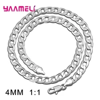 top selling 16 24 925 silver mens fashion necklace thick silver chain quality trendy jewelry components wholesale 468mm