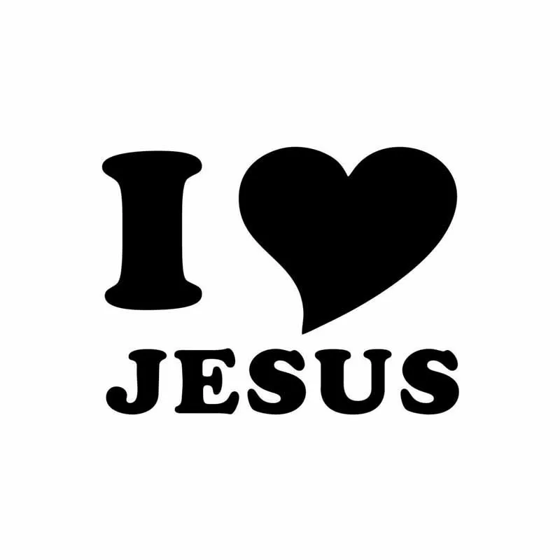 

Car Stickers Decor Motorcycle Decals I LOVE JESUS HEART Decorative Accessories Creative Sunscreen Waterproof PVC,13cm*10cm