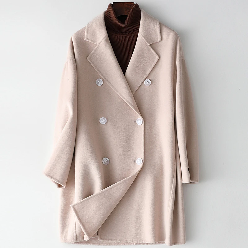 

Double-sided woolen coat women 2020 new fashion loose woolen woolen woolen coat autumn winter Female long woolen Parka M167