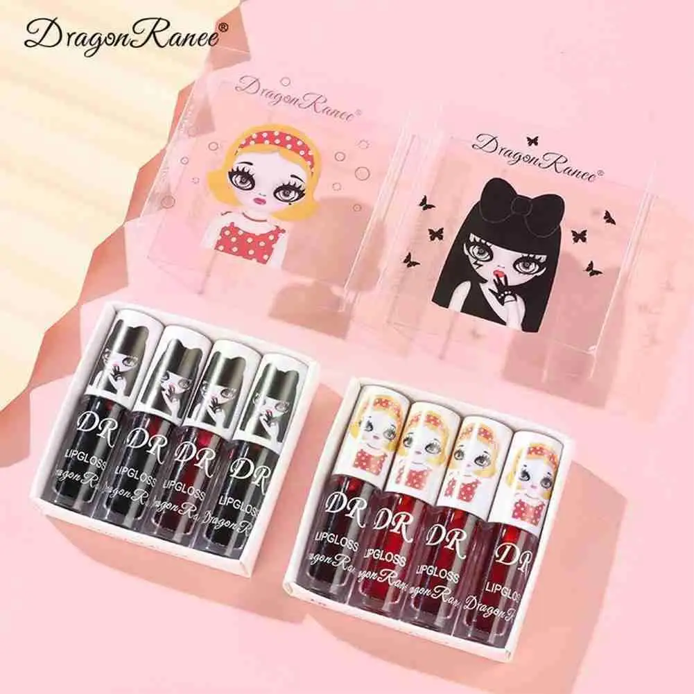 Жидкая коробка для губ Z8H6 4 шт./компл. зеркальная водная стеклянная губная помада