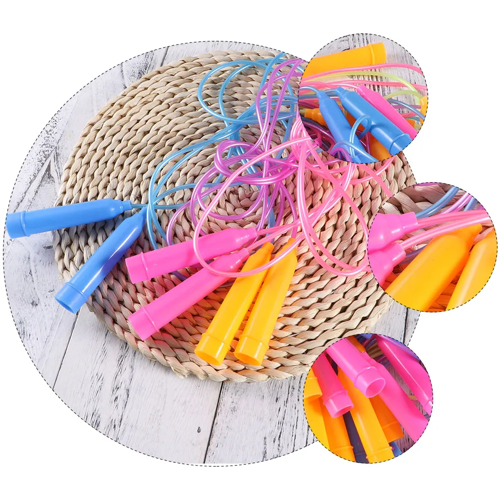 

6PCS Colorful Small Handle Lightweight Adjustable Exercise Ropes Skipping Ropes Jump Ropes for Students Kindergarten Kids