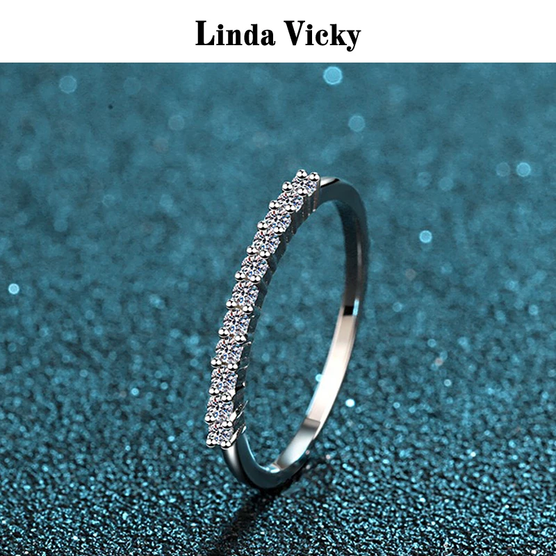 

Линда Вики Муассанит VVS1 кольцо из серебра 925 для женщин ювелирные изделия/драгоценный камень подарок ко Дню Святого Валентина пройти алмаз ...