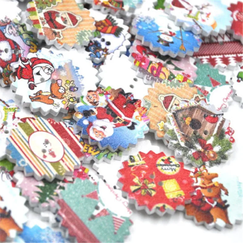 10/50/100 шт. деревянные пуговицы 24 мм|wooden buttons|christmas wooden buttonsmerry christmas |
