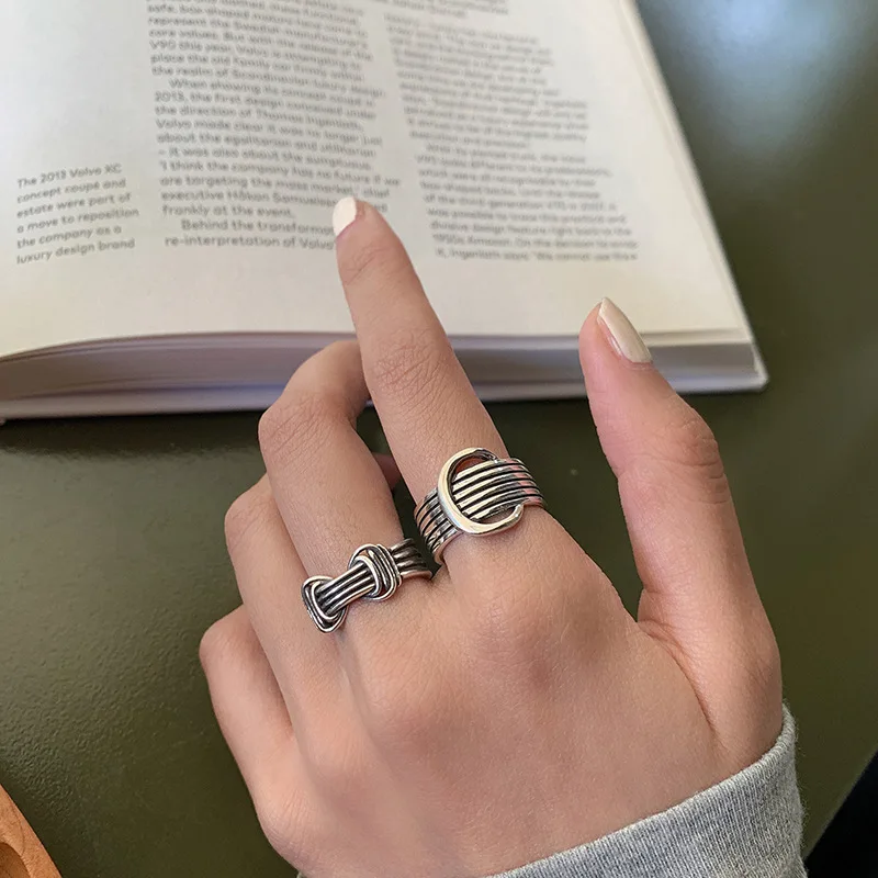 

100% 925 Sterling Silver Personality Multilayer Irregularity Hip Hop Disco Ring Wholesale Jewelry For Women Never Fade