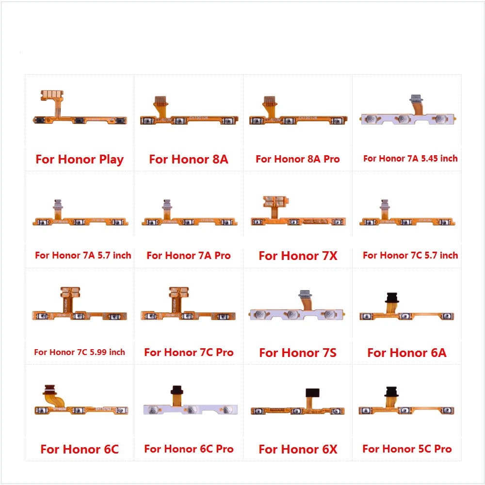 

5pcs/lot Volume Switch Key Control Flex Cable For HuaWei Honor Play 8A 7A 7C 7X 6A 6C 6X 5C Pro Repair Part Power On Off Button