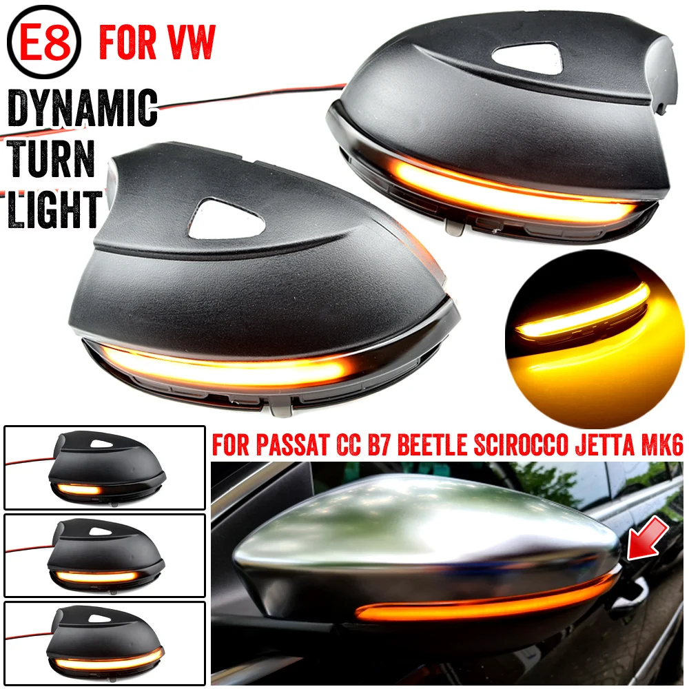 

LED Side Wing Dynamic Turn Signal Light Rearview Mirror Indicator For VW Passat CC B7 Beetle Scirocco Jetta MK6 Euro PR