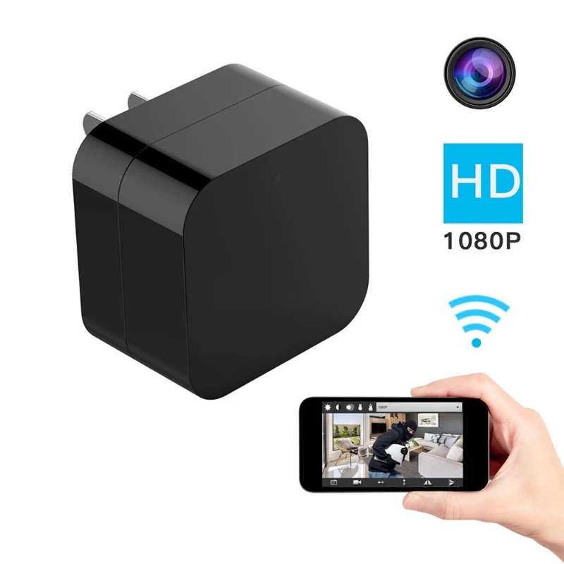 

Сетевое зарядное устройство с поддержкой Wi-Fi и USB-портами, 1080P