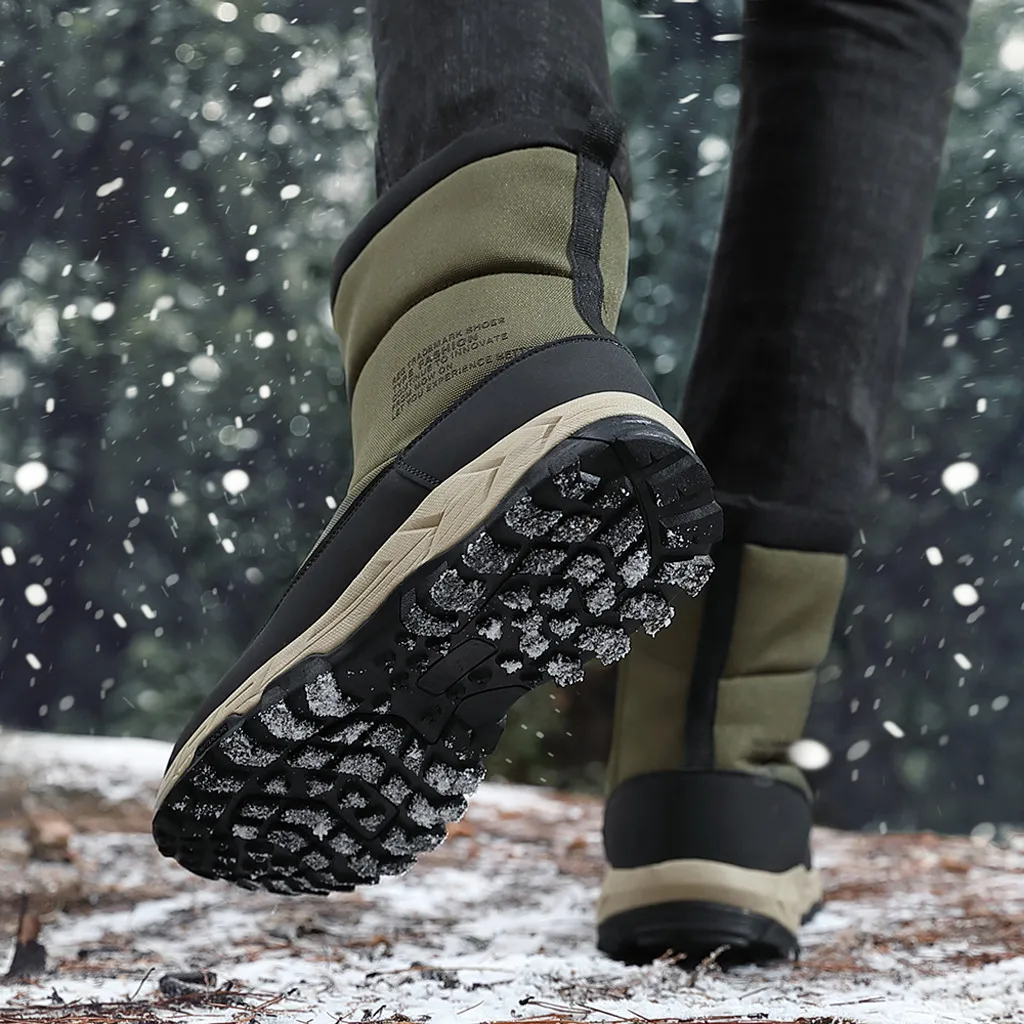 Сезон осень-зима мужские ботинки из водонепроницаемого материала удобные зимние
