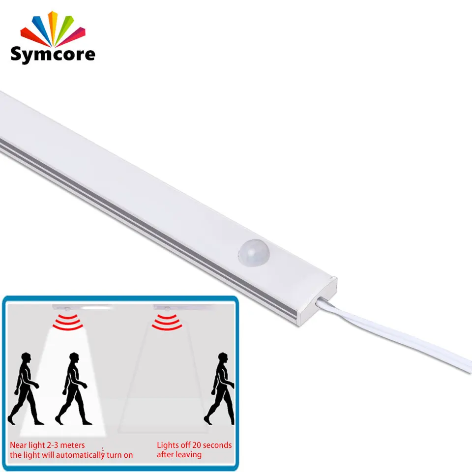 2 шт. светодиодный движения Сенсор лампы 12V инфракрасный индукционный шкаф