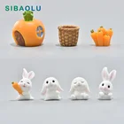 4 шт., декоративные фигурки в виде кролика, моркови