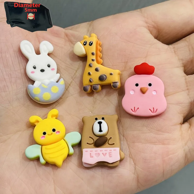 

5PCS Resin Cute Cartoon Animals Fridge Magnetic Sticker Kawaii Chicken Bee Bear Bunny Eggshell Giraffe Refrigerator Magnet Boy