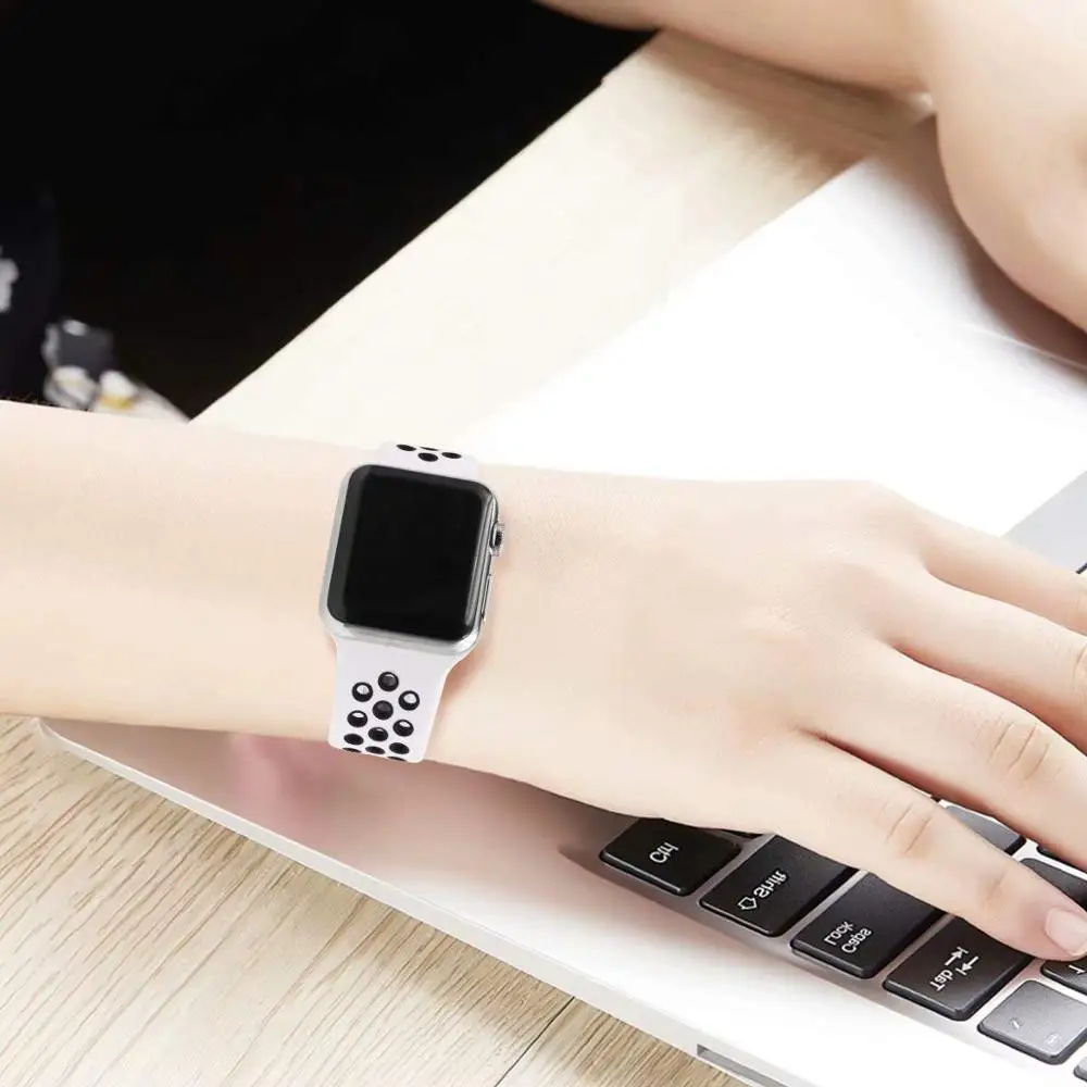 KeBitt запасной спортивный ремешок для Apple Watch 38 мм 40 42 44 силиконовый Браслет