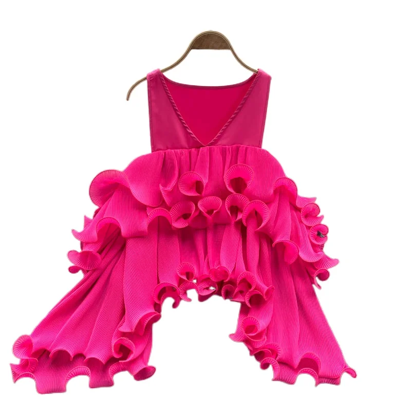 

Women Blouses Fashion 2021 Summer Haut Femme V-Neck Top Women Irregular Ruffled White Shirt Chic Tunics Ages 18-35 Years Old