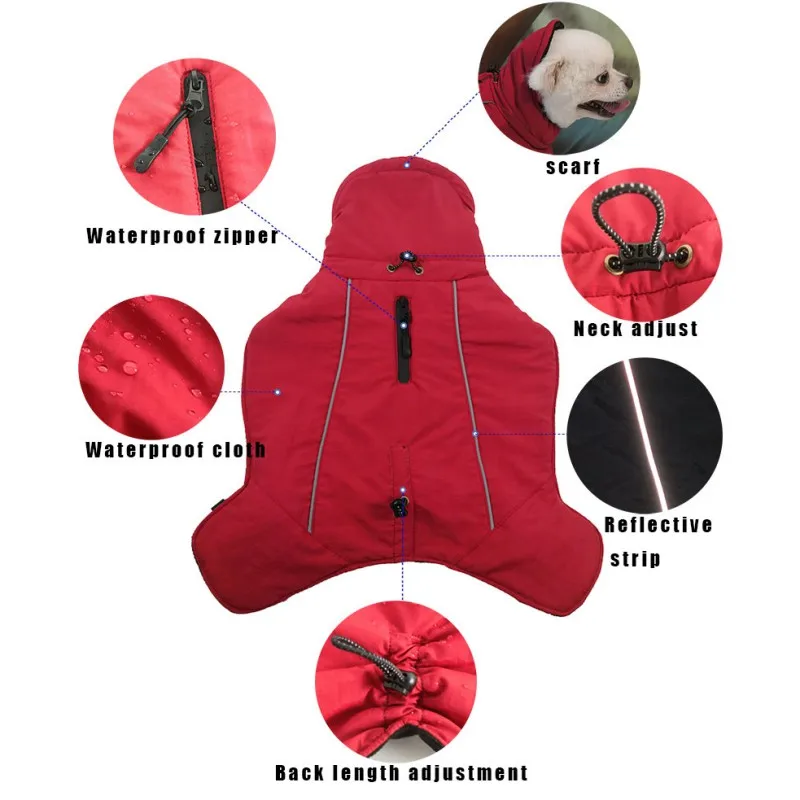 

Winter Dogs Clothes Dog Jacket French Bulldog Dog Coat Pet Costume Warm Outwear Clothing For Dogs Yorkie Teddy Outfits #7
