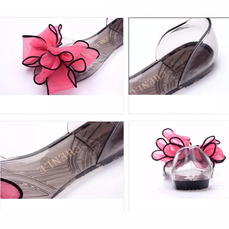 Сандалии-желе женские прозрачные Повседневная пляжная обувь на плоской подошве