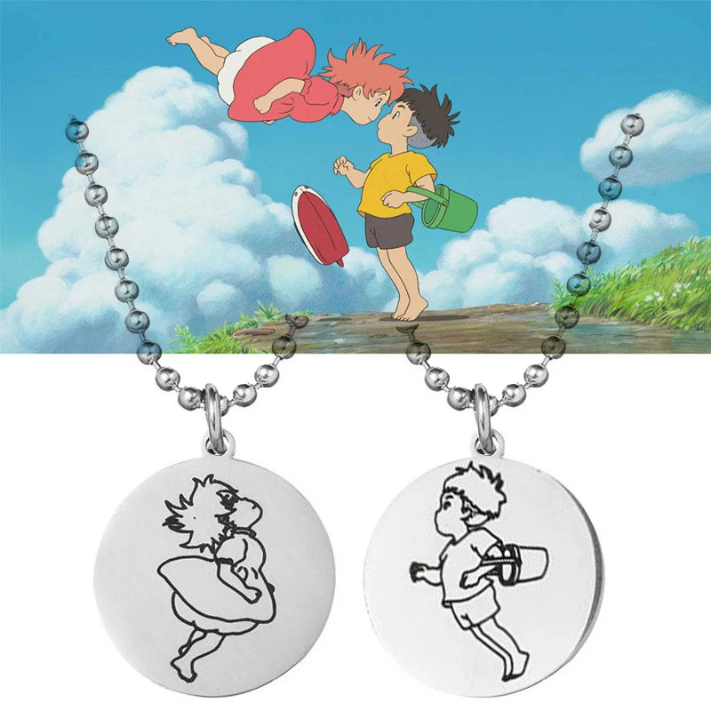 Ожерелье Ponyo на скале ожерелье Sosuke из нержавеющей стали ожерелья с подвесками для