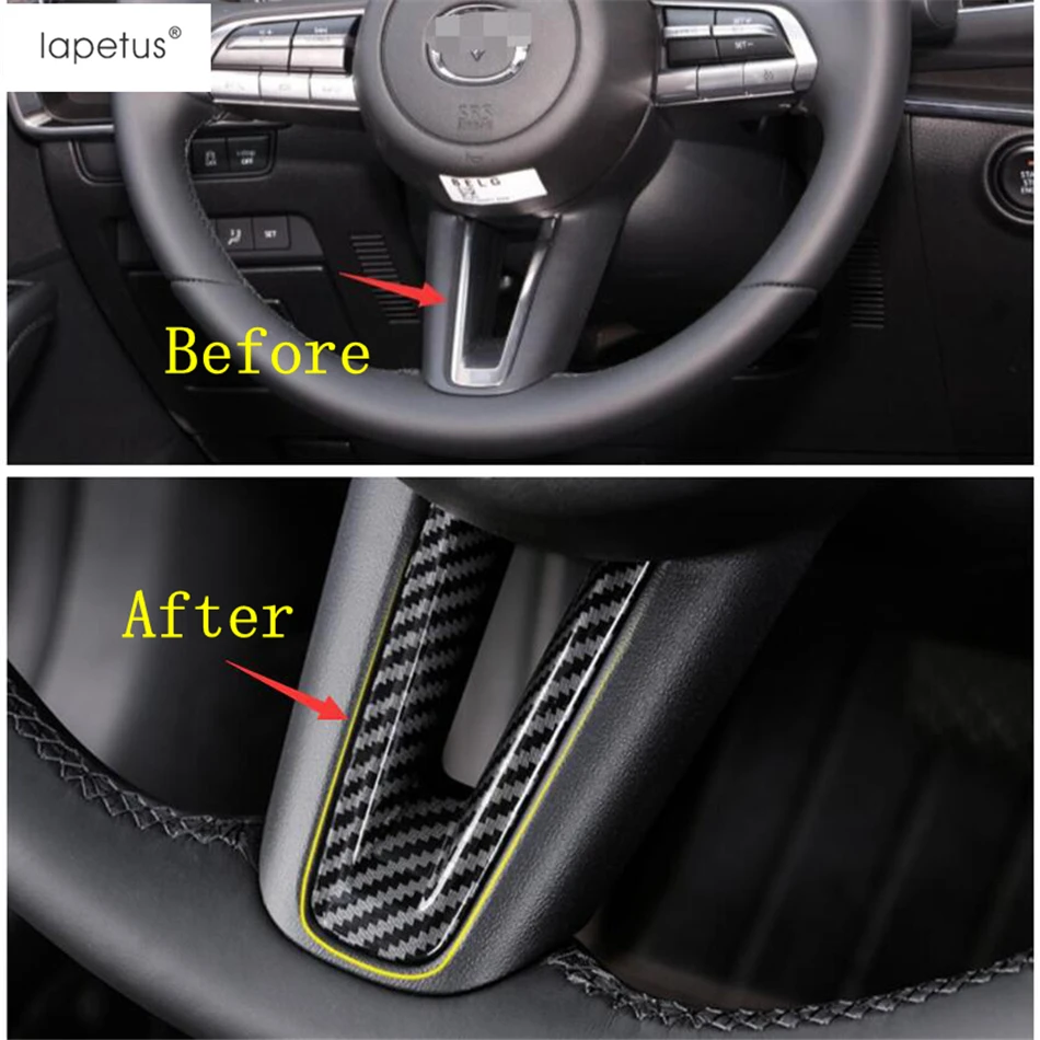 Аксессуары Lapetus подходят для Mazda 3 2019 2020 2021 ABS Автомобильная оправа рулевого колеса