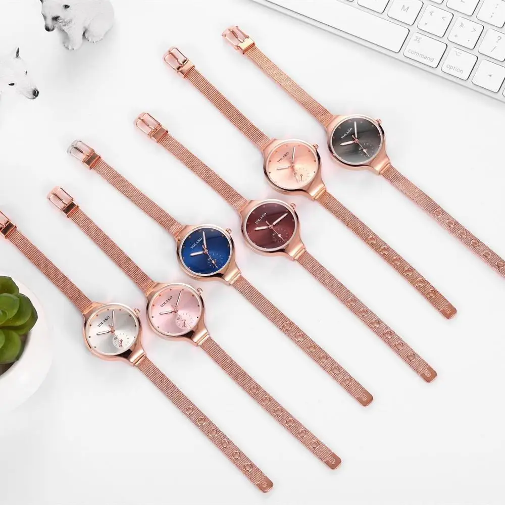 

2020 Fashion Rose Gold Fashion Creative Dress Watches For Ladies Multicolor Dial Bracelet Women Quartz Clock Women Luxury Gift